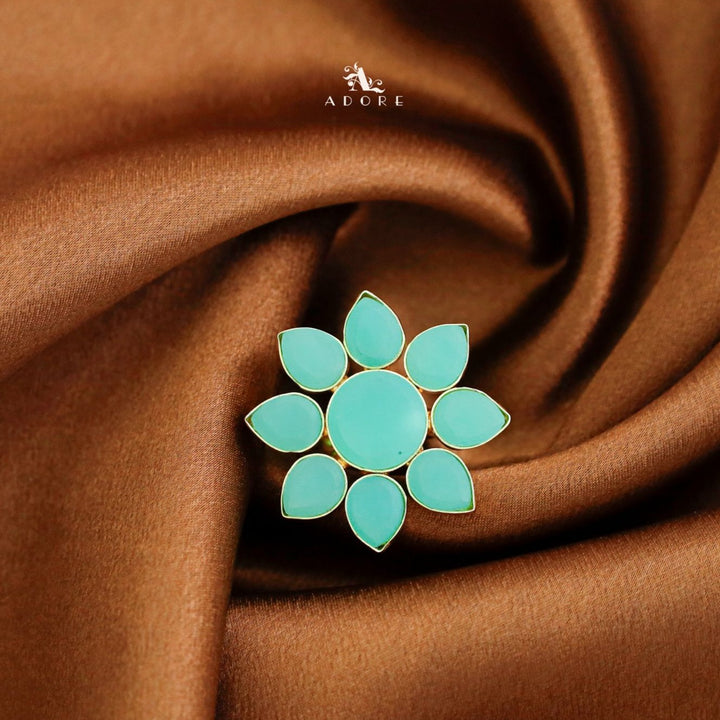 8 Petal Raw Stone Ring (Colour Option)
