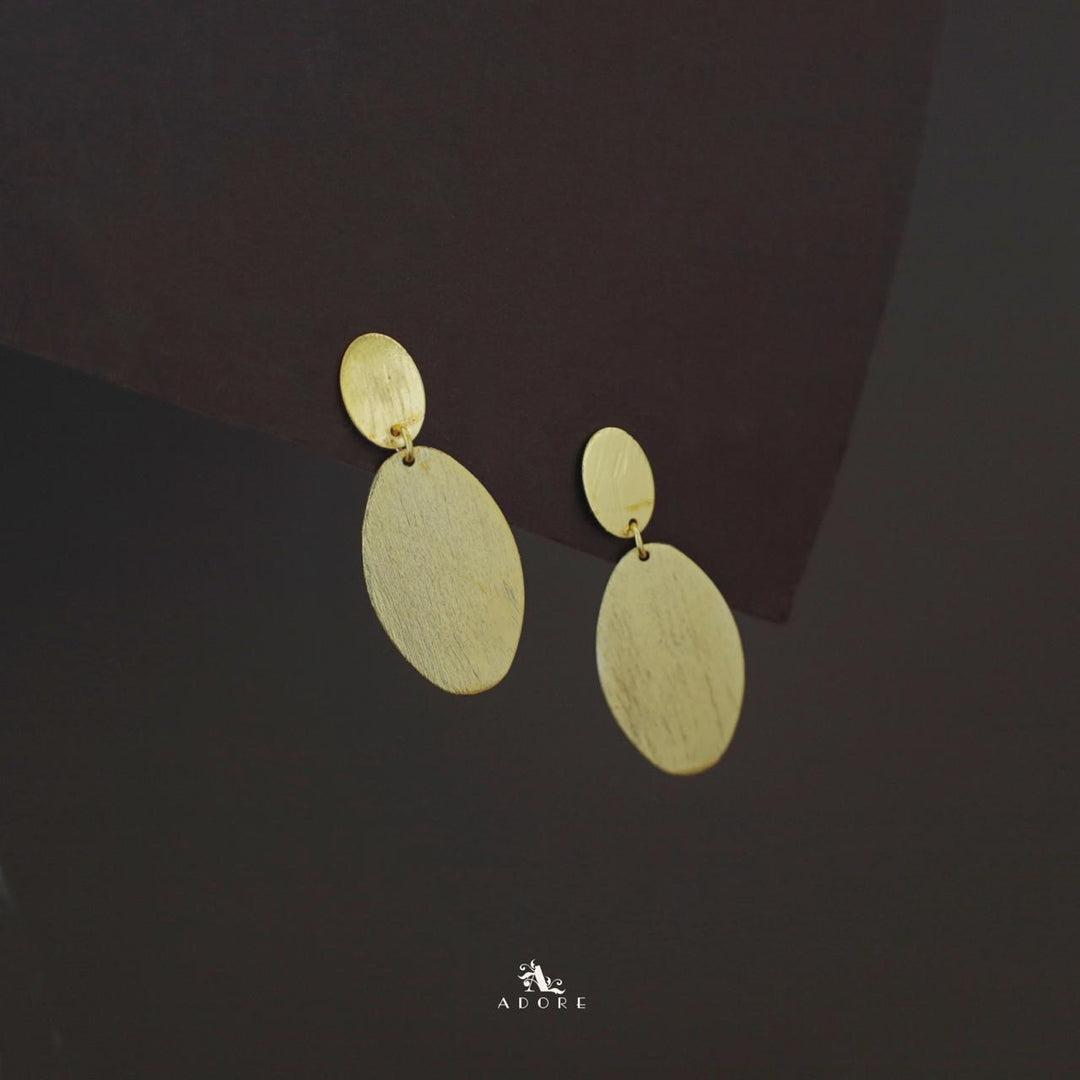 Mefia Golden Dual Oval Earring