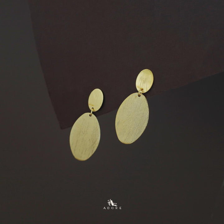 Mefia Golden Dual Oval Earring