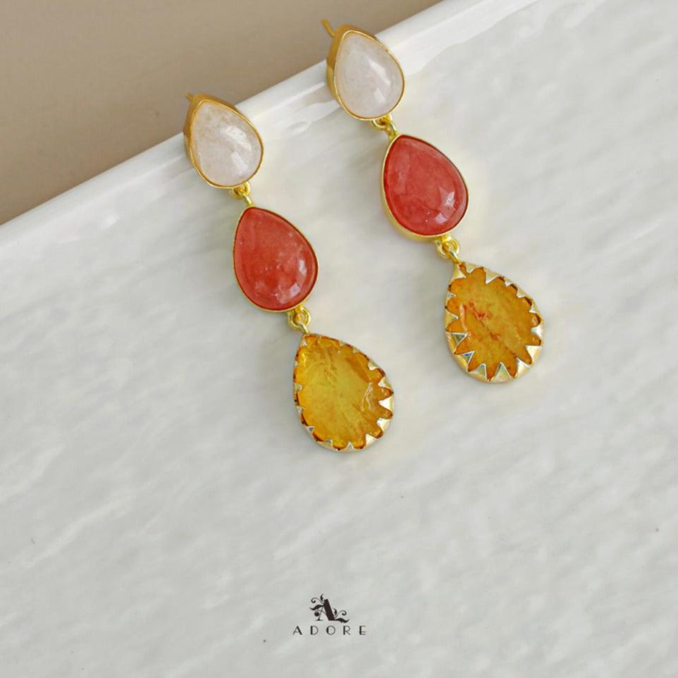 Marla Tri Drop Dyed Stone Earring