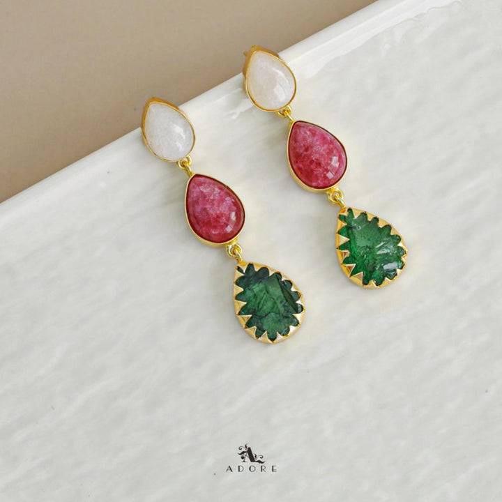 Marla Tri Drop Dyed Stone Earring