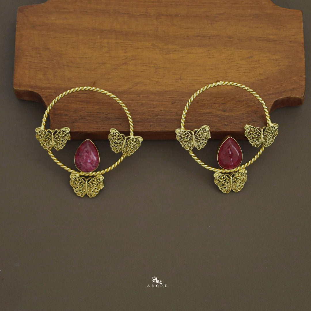 Irin Eesha Butterfly Stone Round Earring