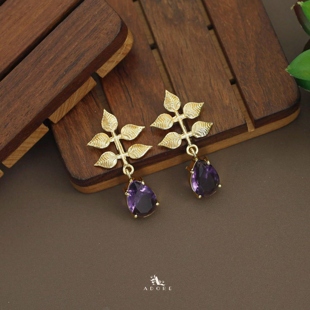 Ivanna 5 Leaf Drop Glossy Earring