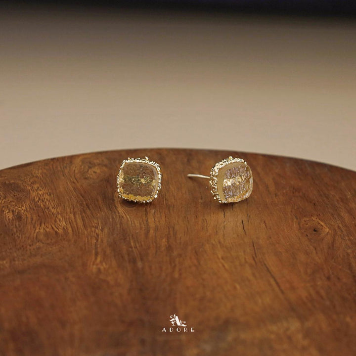 Textured Riana Square Stud