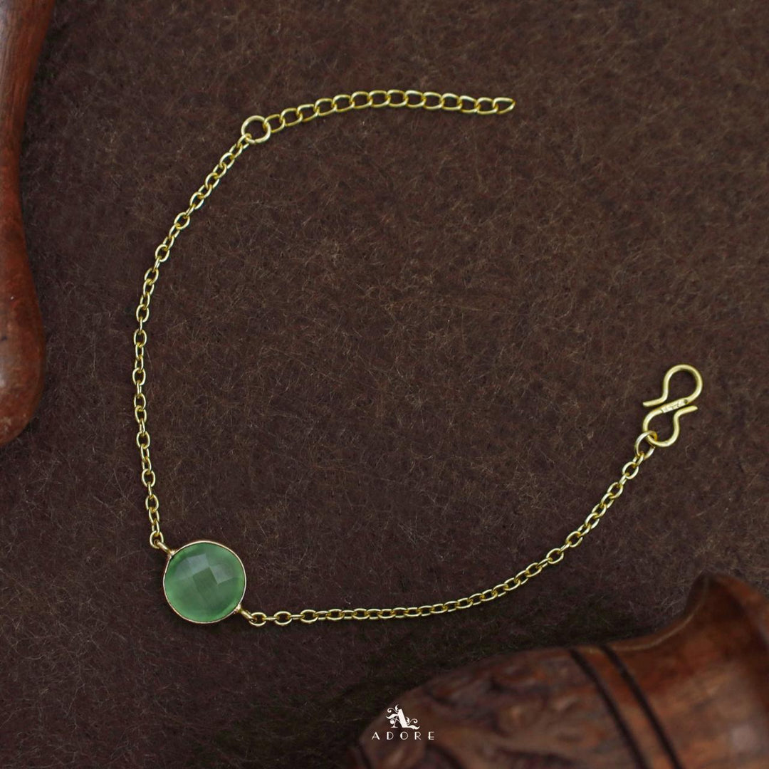 Round Glossy Stone Bracelet