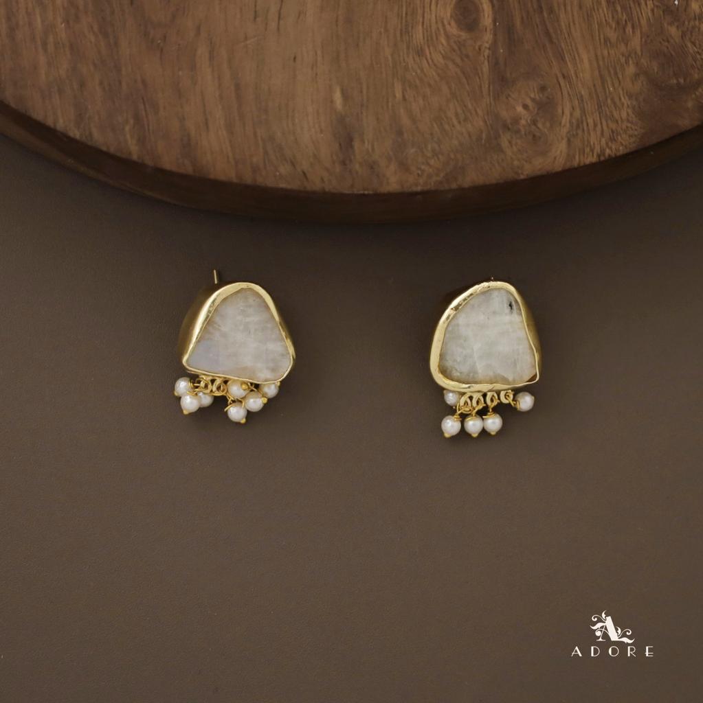 Alessandria Raw Stone Pearl Short Neckpiece With Earring