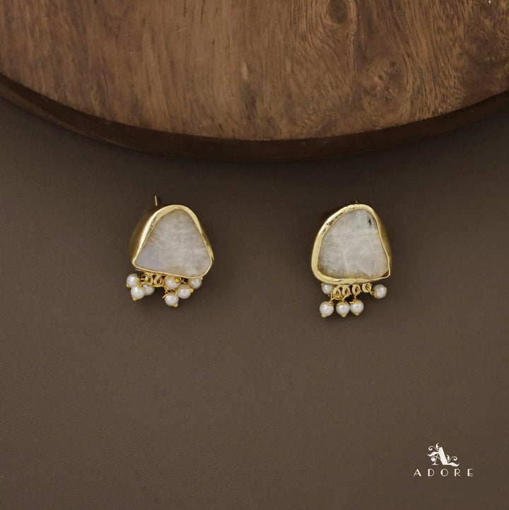 Alessandria Raw Stone Pearl Short Neckpiece With Earring
