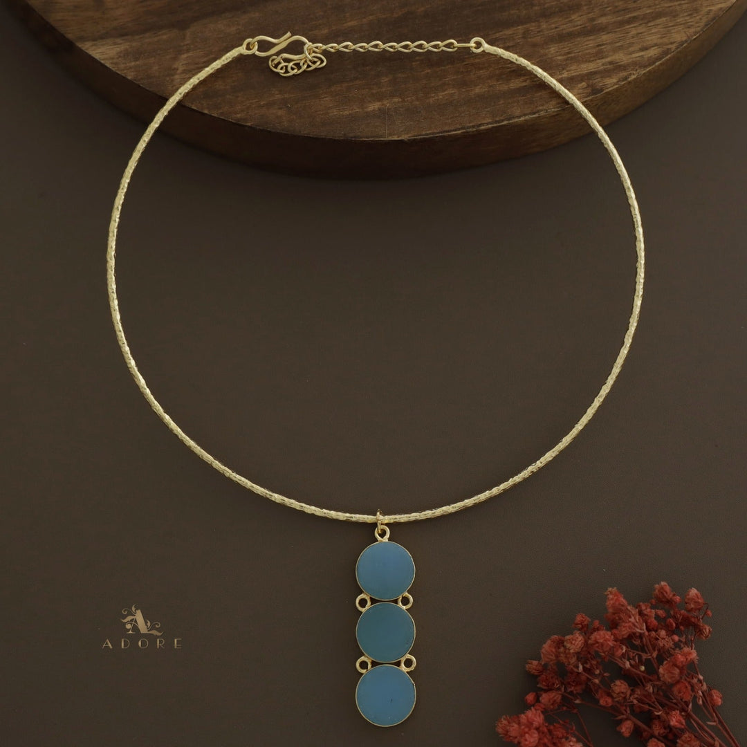 Textured Kendall 3 Stone Neck Cuff