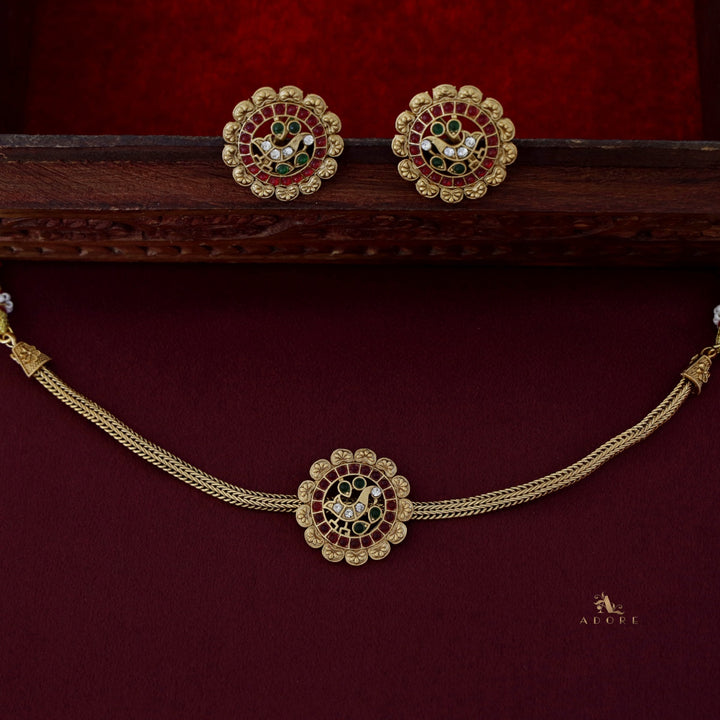 Pavitrika Bird Choker With Earring