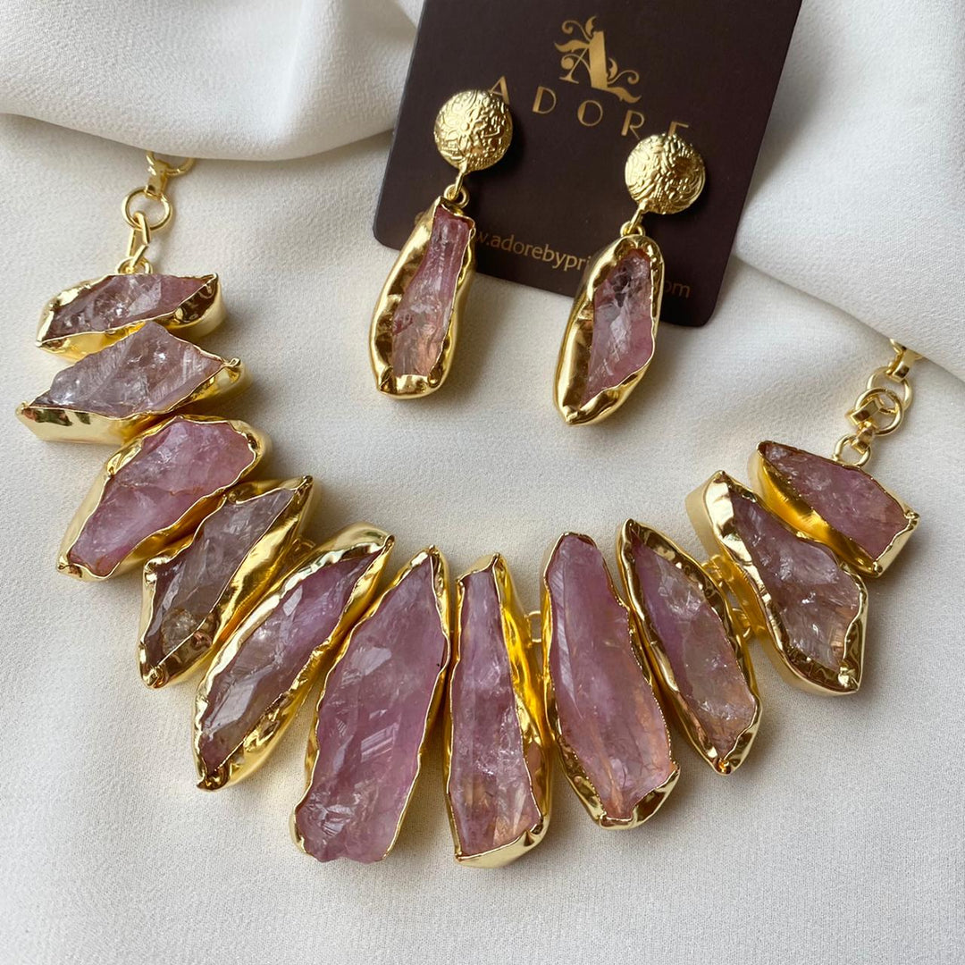 Raw Stone Hazel Neckpiece with Earring