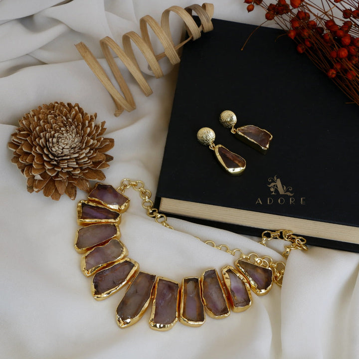 Raw Stone Hazel Neckpiece with Earring