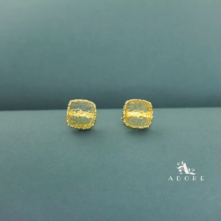Textured Riana Square Stud