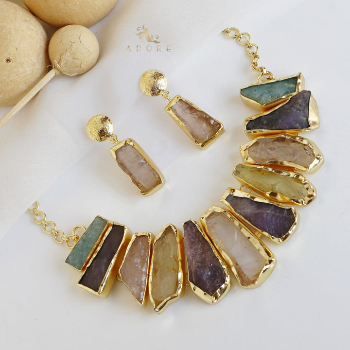 Raw Stone Hazel Neckpiece with Earring