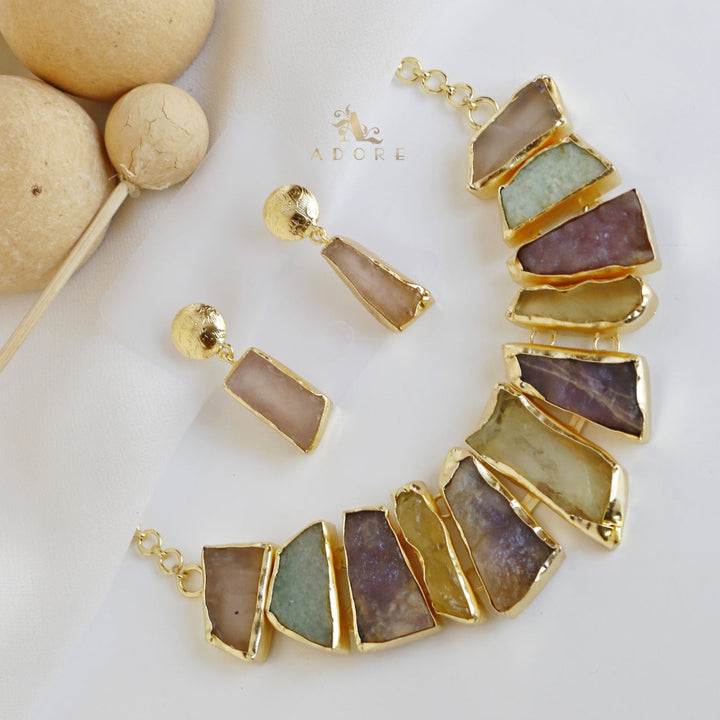 Raw Stone Hazel Neckpiece with Earring