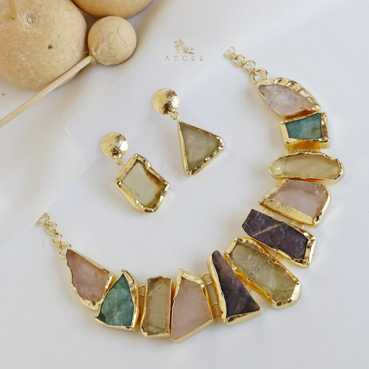 Raw Stone Hazel Neckpiece with Earring