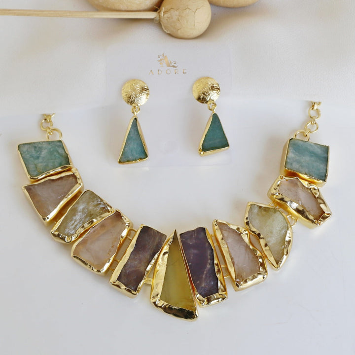 Raw Stone Hazel Neckpiece with Earring