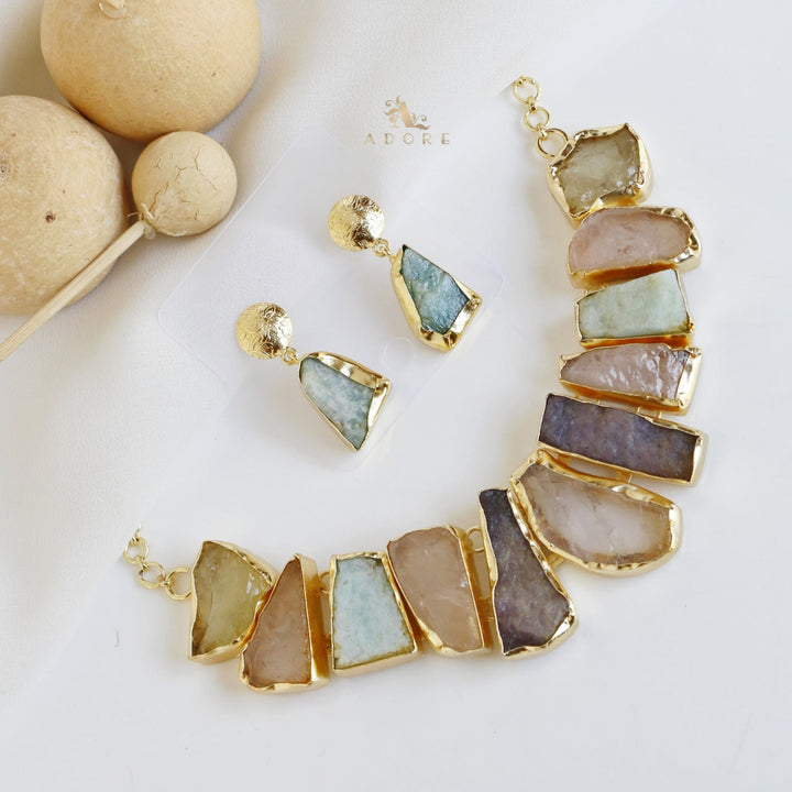 Raw Stone Hazel Neckpiece with Earring