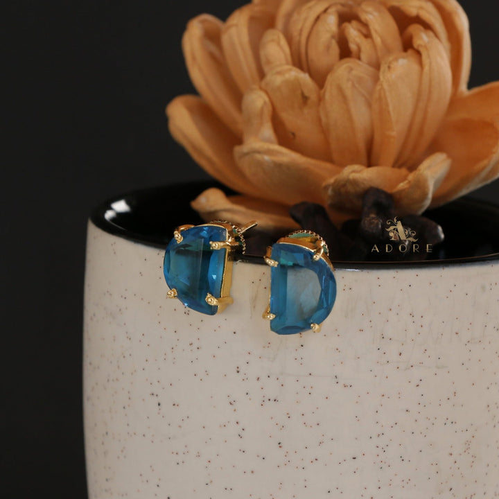 Memphis Semi Circle Glossy Stud
