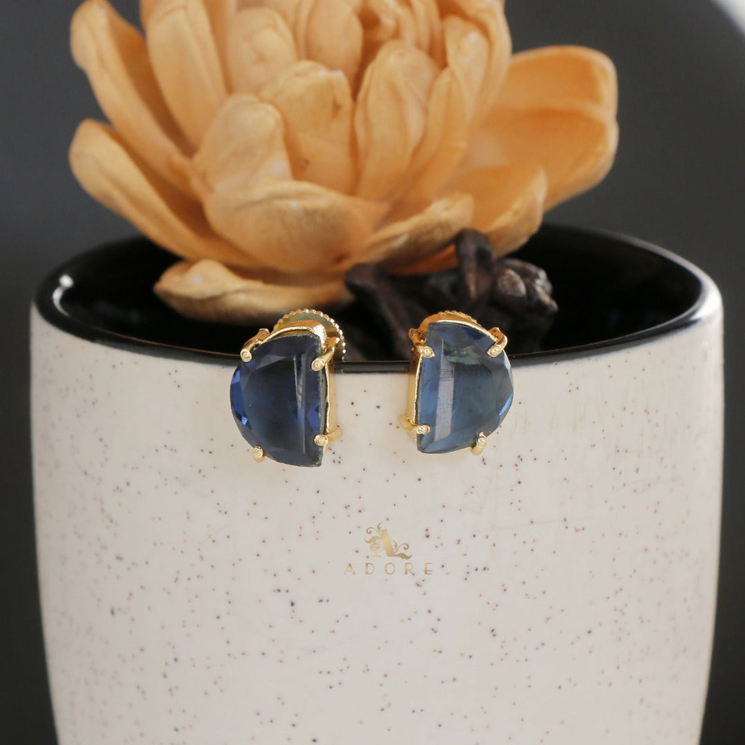 Memphis Semi Circle Glossy Stud