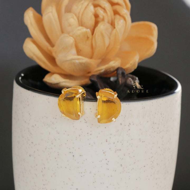 Memphis Semi Circle Glossy Stud