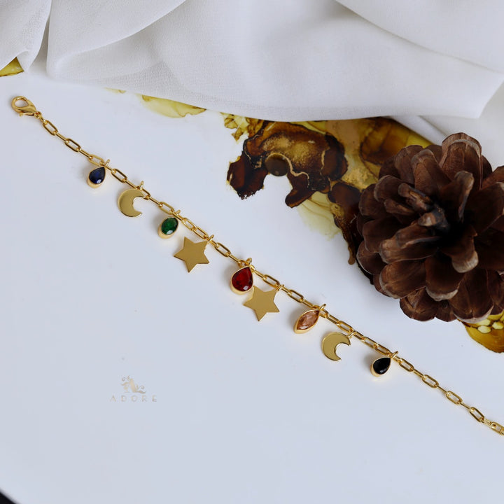 Herah Golden Moon & Star Bracelet