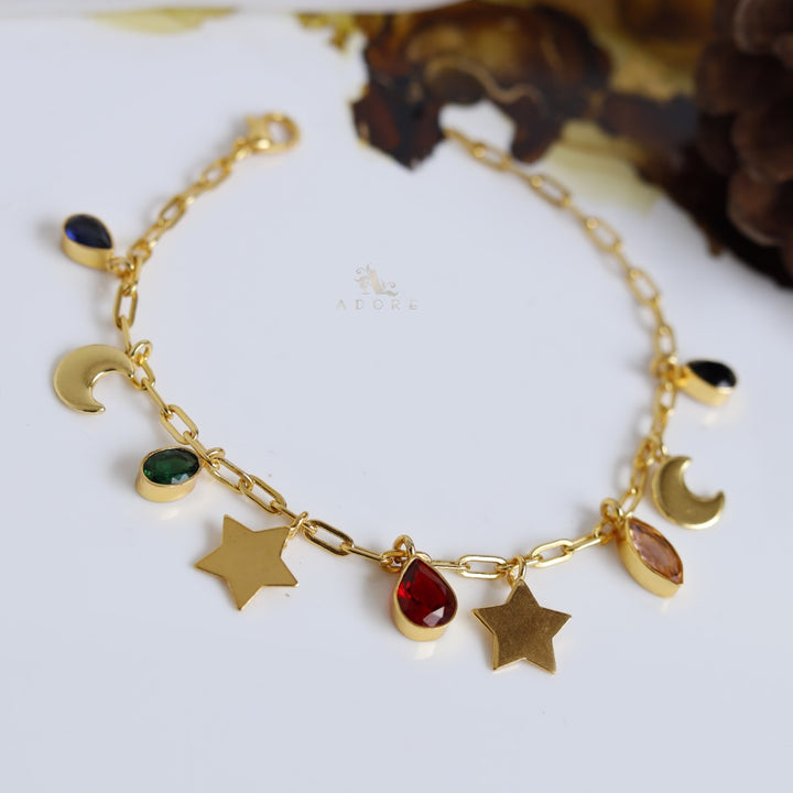 Herah Golden Moon & Star Bracelet