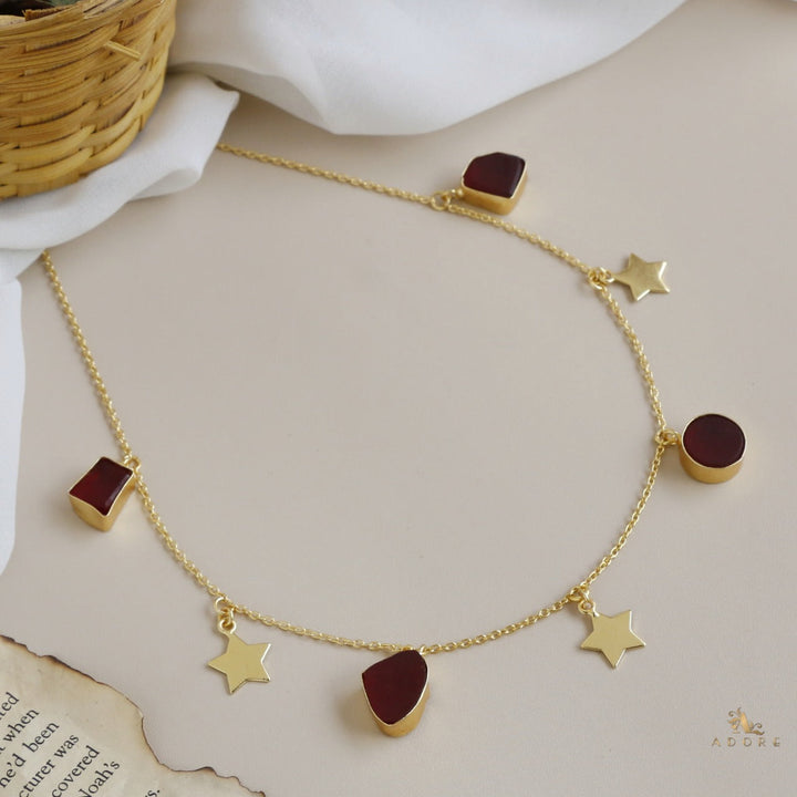 Chethasi Raw Stone + Gold Star Neckpiece