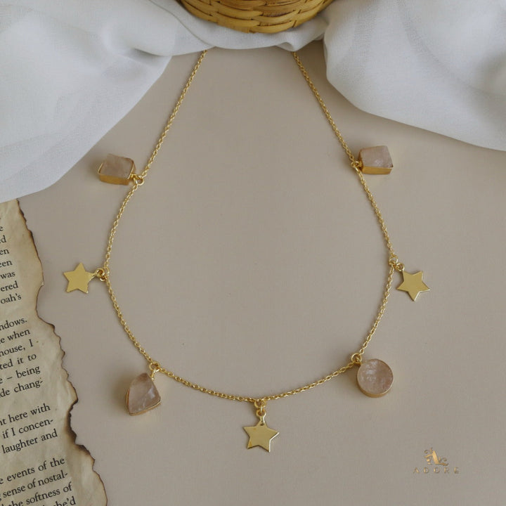 Chethasi Raw Stone + Gold Star Neckpiece