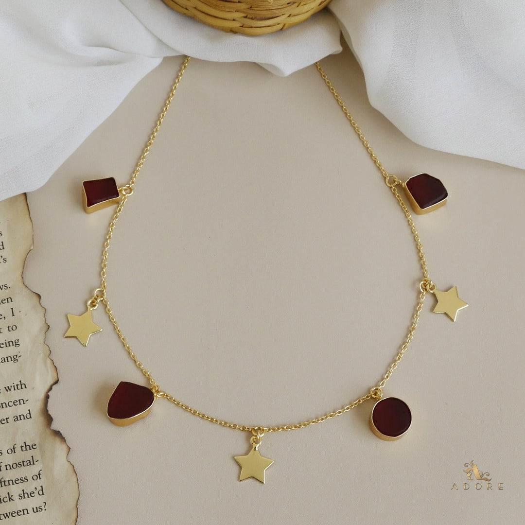 Chethasi Raw Stone + Gold Star Neckpiece