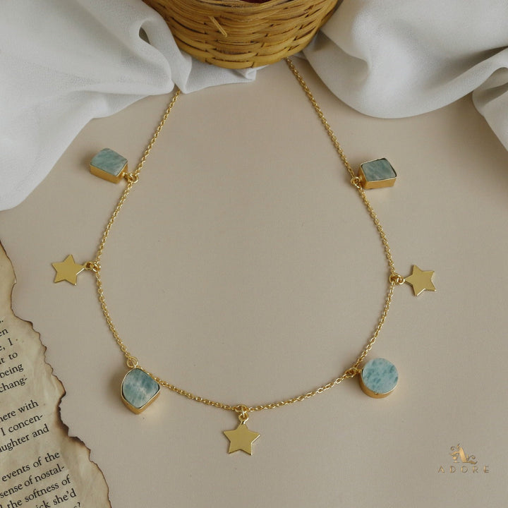 Chethasi Raw Stone + Gold Star Neckpiece