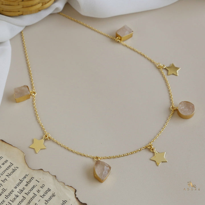 Chethasi Raw Stone + Gold Star Neckpiece