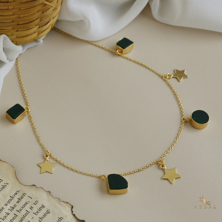 Chethasi Raw Stone + Gold Star Neckpiece