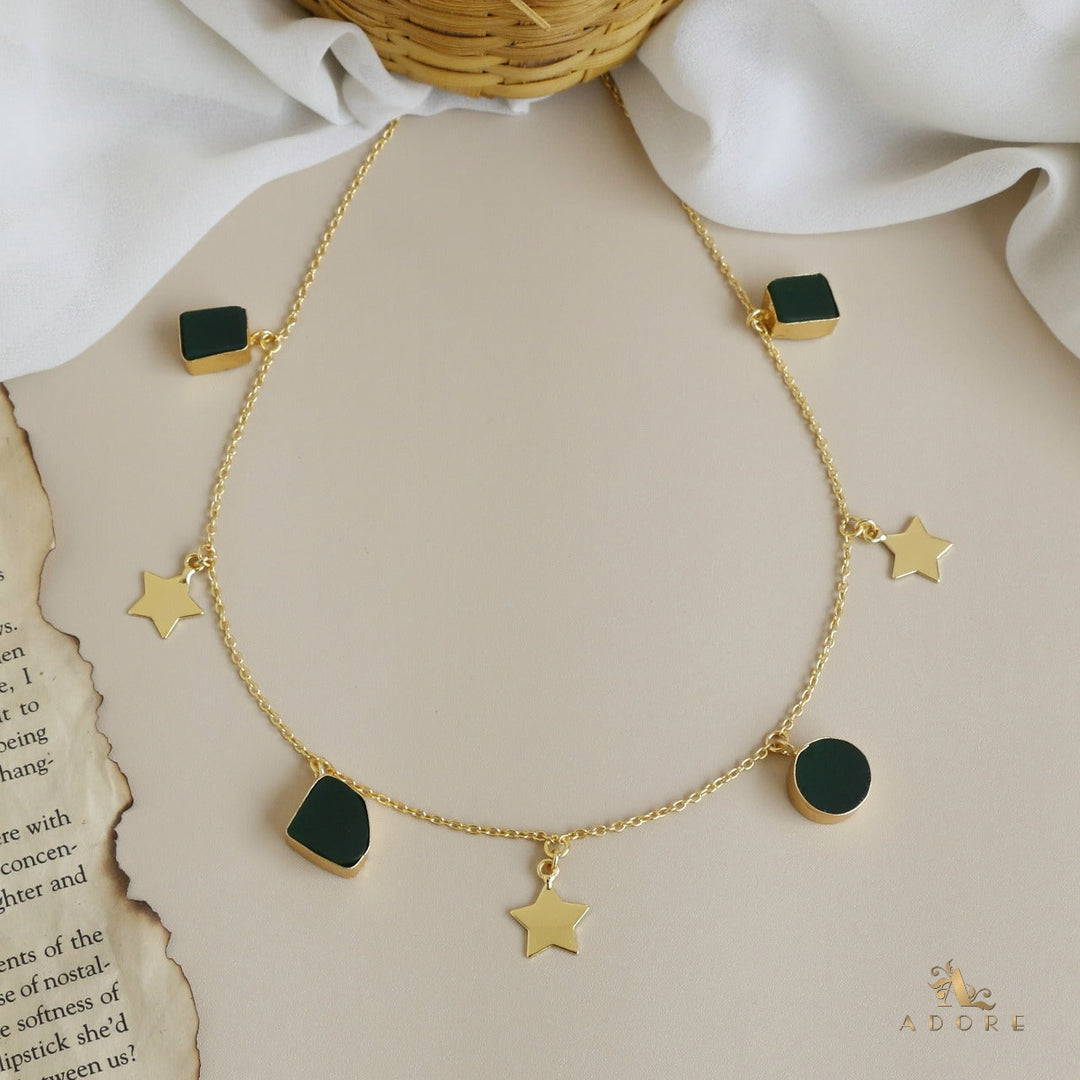 Chethasi Raw Stone + Gold Star Neckpiece