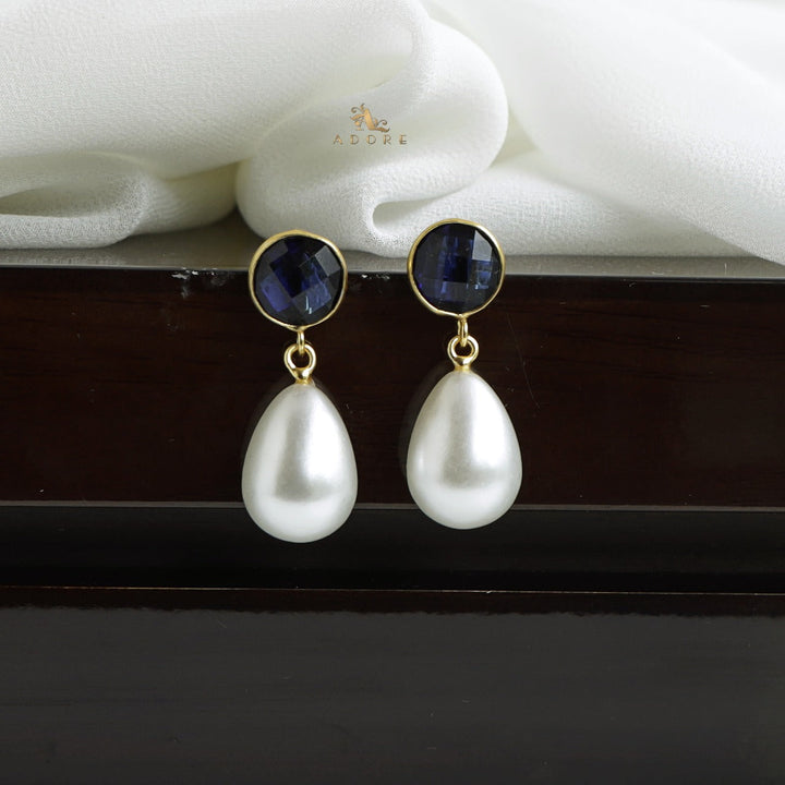 Dhurina Round Glossy Pearl Drop Earring