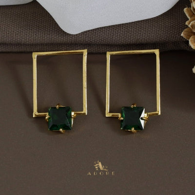 Olero Golden Rectangle Glossy Square Earring