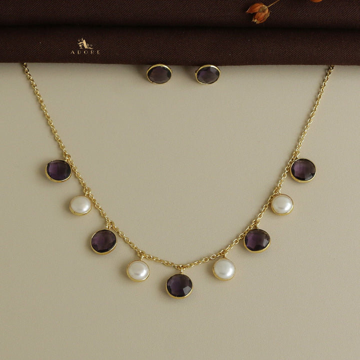 Mihaara Pearl Neckpiece With Stud (Colour Option)