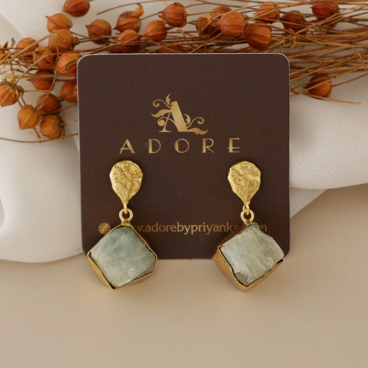 Xara Raw Stone Short Neckpiece With Earring