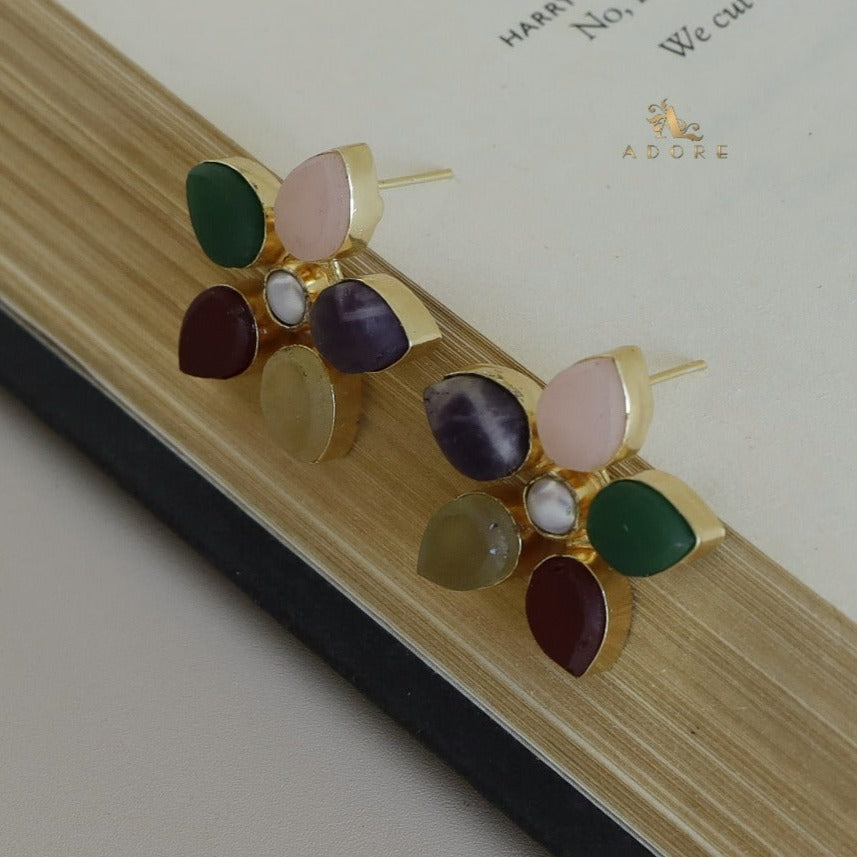 Adore Raw Stone - Flower Earring (Colours Available)