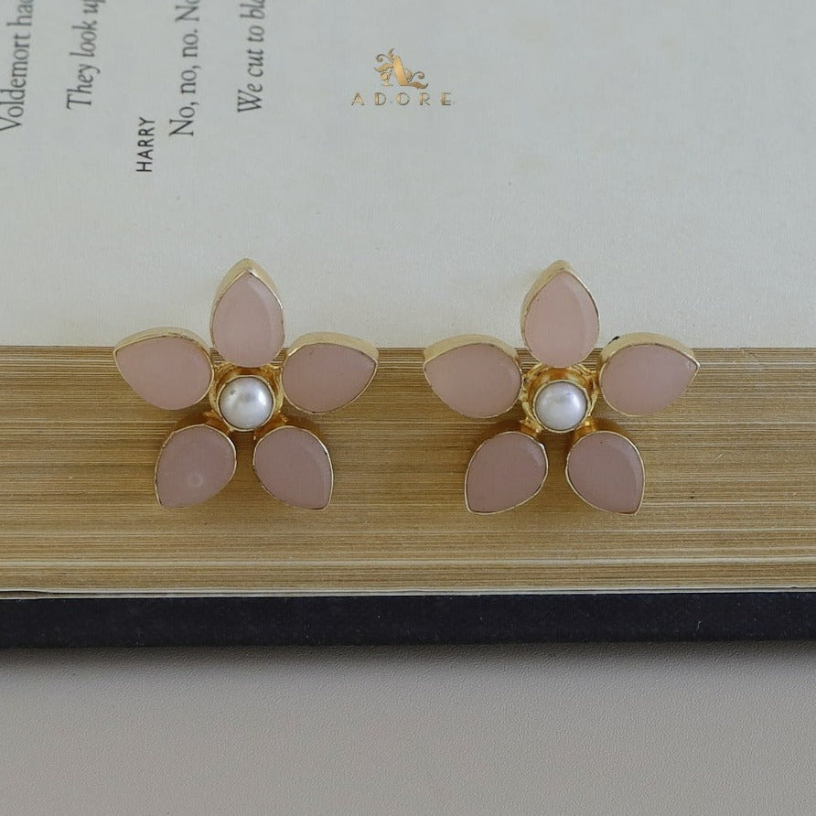 Adore Raw Stone - Flower Earring (Colours Available)