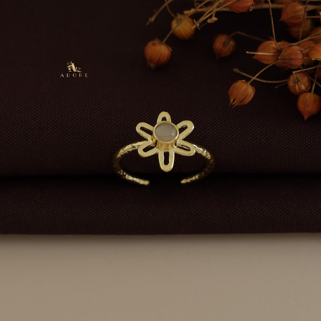 Textured Henna Flower Ring