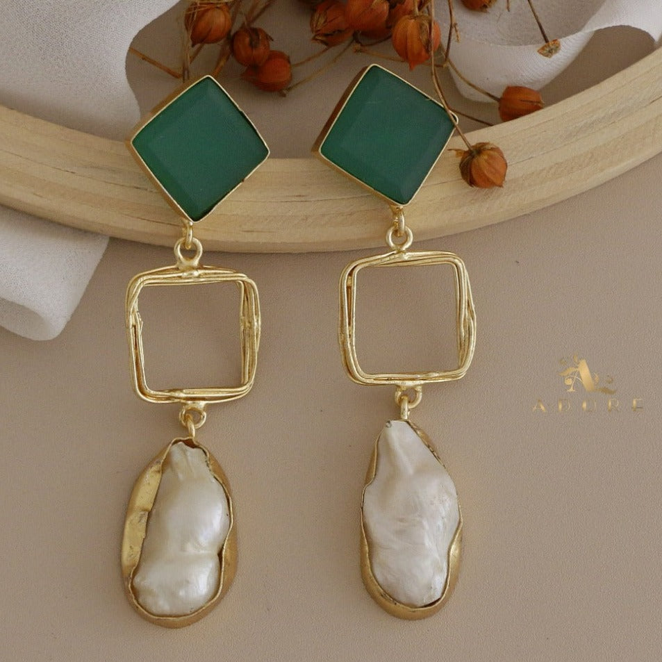 Niya Raw Stone Diamondina Baroque Earring