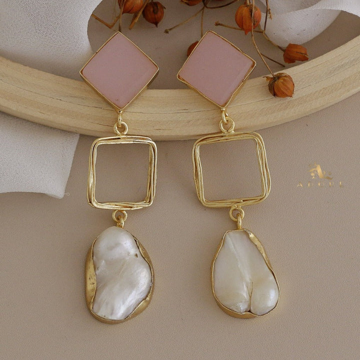 Niya Raw Stone Diamondina Baroque Earring