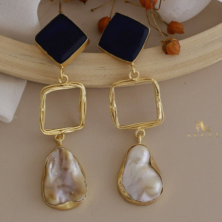 Niya Raw Stone Diamondina Baroque Earring