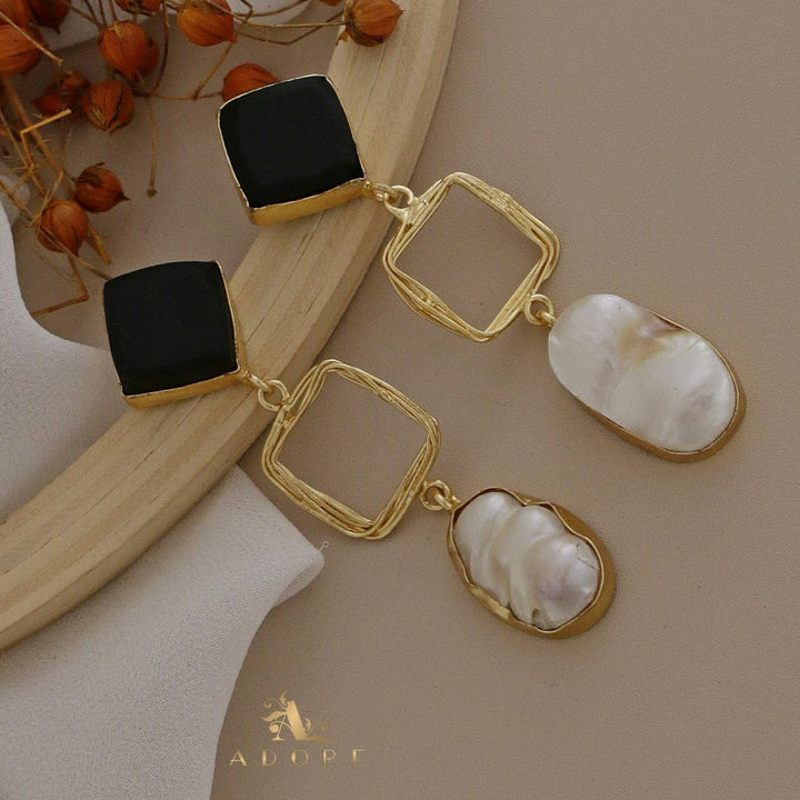 Niya Raw Stone Diamondina Baroque Earring
