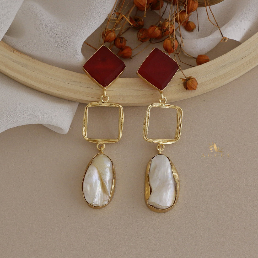 Niya Raw Stone Diamondina Baroque Earring