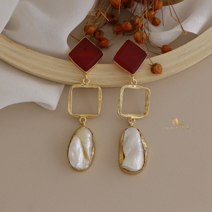 Niya Raw Stone Diamondina Baroque Earring