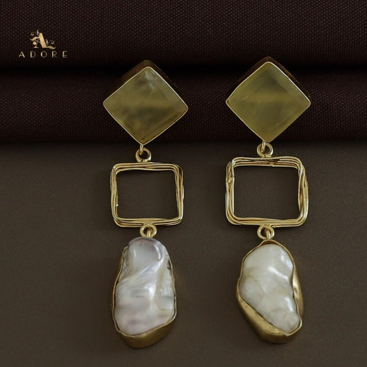 Niya Raw Stone Diamondina Baroque Earring