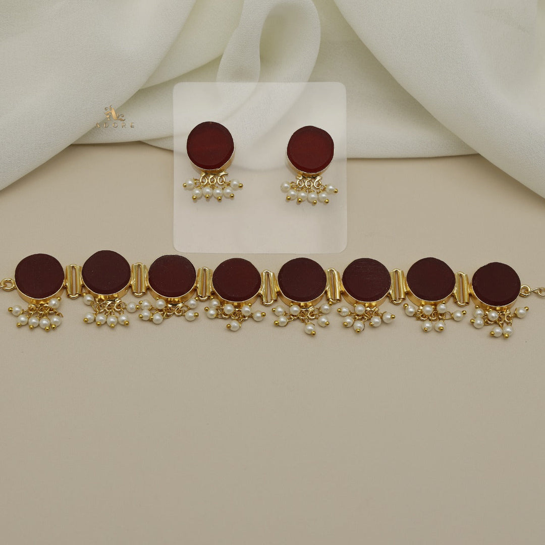 Alessandra Raw Stone Pearl Choker With Stud