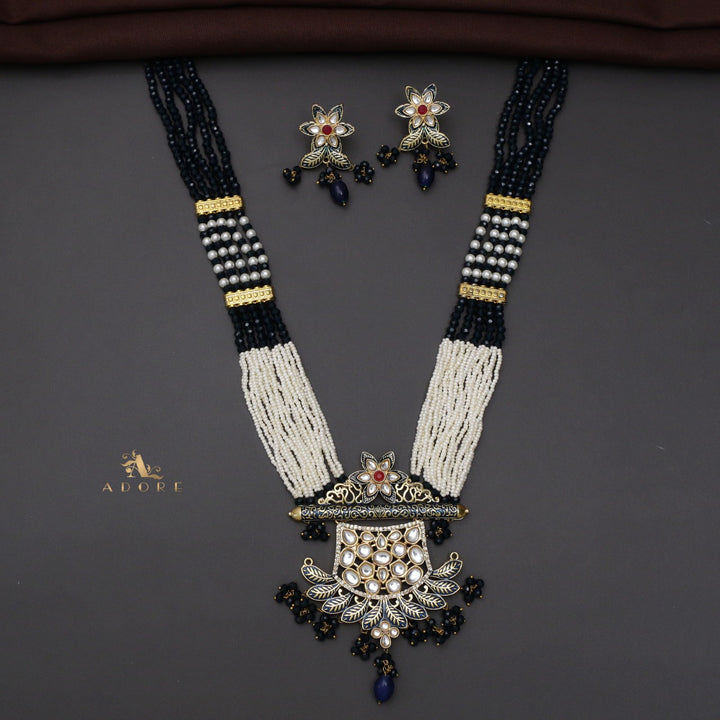 Charushila Kundan Pearl Neckpiece With Earring
