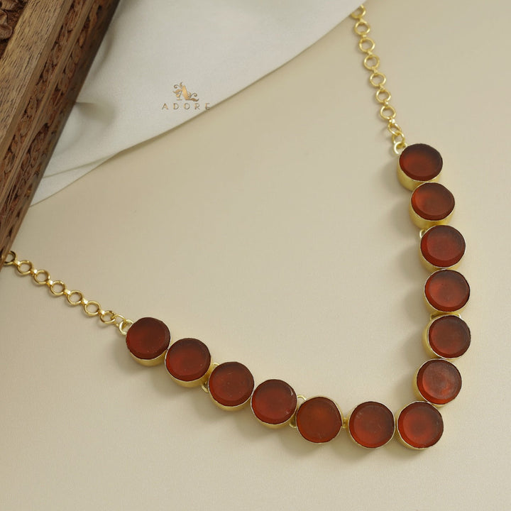 Mahila Round Raw Stone Neckpiece (Colour Options)